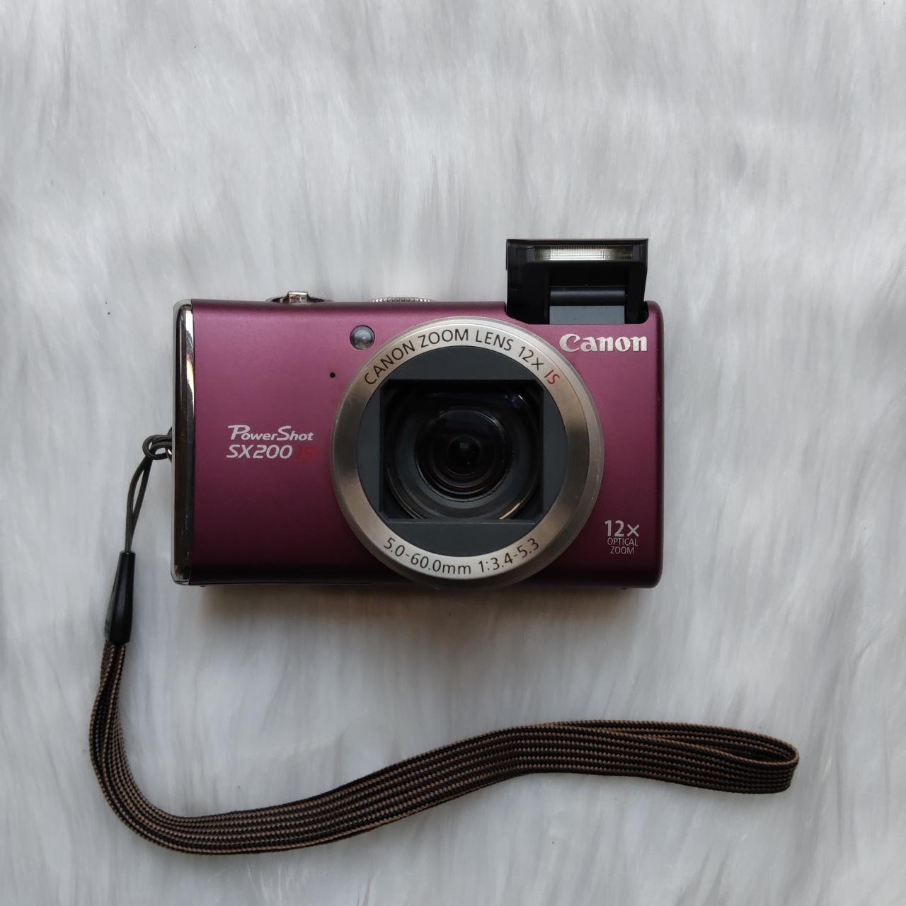 Used Digital Camera | Canon PowerShot SX200 HS digital camera - Rarely pink purple & External Flash | Complete Set