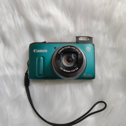 Used Digital Camera | Canon PowerShot SX260 HS Digital Camera - Rarely in Green & External Flash | Complete Set